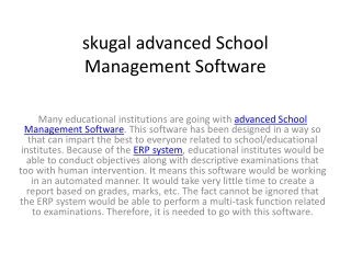 skugal advanced School Management Software