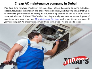 AC Maintenance company in Dubai - Todaysmaintenance