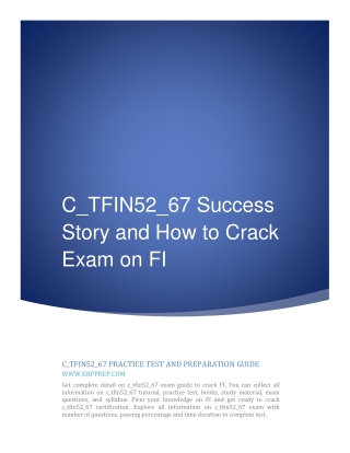 C_TFIN52_67 Success Story and How to Crack Exam on FI