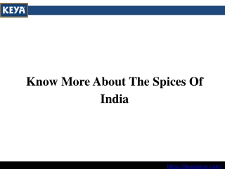 Know More About The Spices Of India