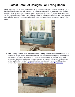 Latest Sofa Set Designs For Living Room
