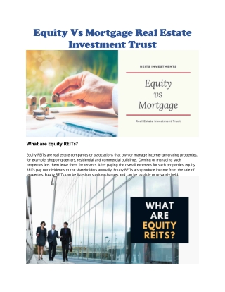 Equity reit vs mortgage reit