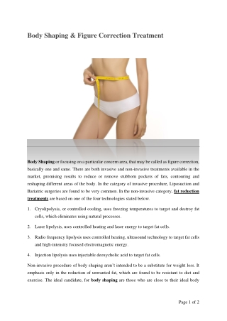 Body Shaping & Figure Correction Treatment