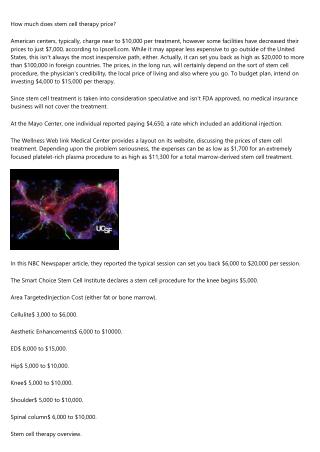 Stem cells are the body's primary cells in charge of repairing harmed tissue as well as minimizing inflammation. These c