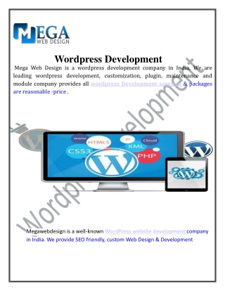 Get perfect wordpress Development Services in India-Mega Web Design