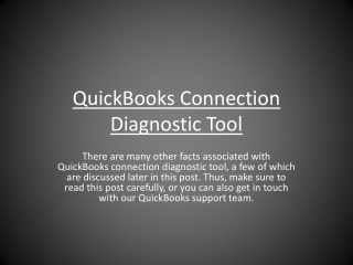 QuickBooks Connection Diagnostic Tool Download