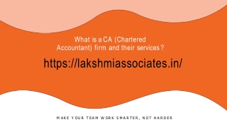 What Is CA (Chartered Accountant) Firm And Their Services ?