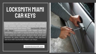 Locksmith Miami Car Keys