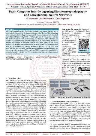 Brain Computer Interfacing using Electroencephalography and Convolutional Neural Networks