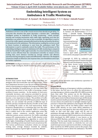 Embedding Intelligent System on Ambulance and Traffic Monitoring