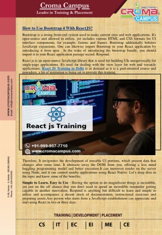 React JS Training in Delhi