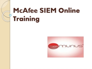 Why should you go for McAfee SIEM Online Training