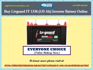 Buy Livguard IT 1336 (135 Ah) Inverter Battery Online