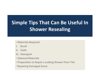 Simple Tips That Can Be Useful In Shower Resealing