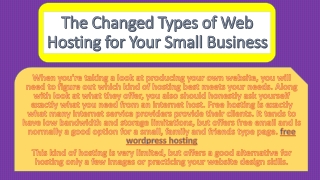 The Changed Types of Web Hosting for Your Small Business