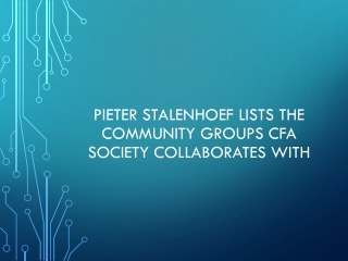 Pieter Stalenhoef Lists the Community Groups CFA Society Collaborates With