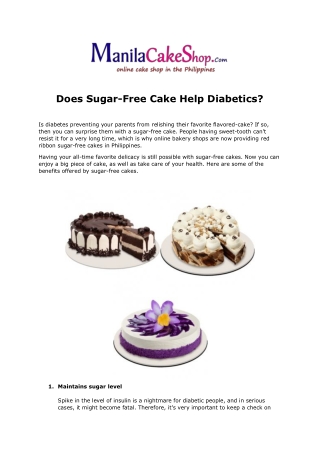 How Sugar-Free Cake Help Diabetics