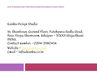 Best Box Designing and Printing in Udaipur Kanku Design Studio