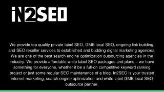 White Label SEO Services - in2SEO