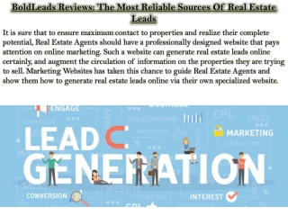 BoldLeads Reviews: The Most Reliable Sources Of Real Estate Leads