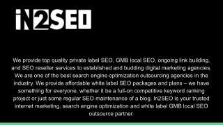 White Label SEO Services - in2SEO