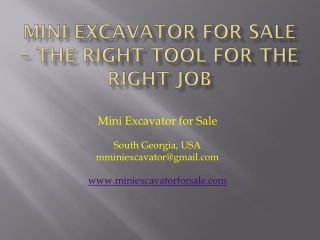 Mini Excavator For Sale – The Right Tool For The Right Job