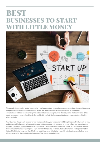 BEST BUSINESSES TO START WITH LITTLE MONEY