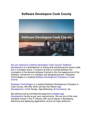 Software Developers Cook County