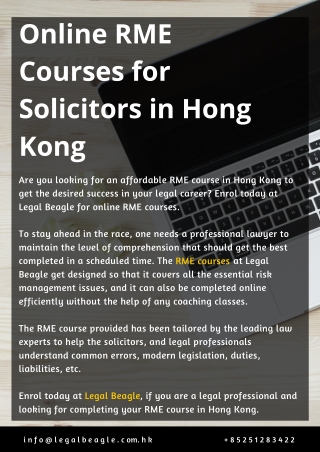 Online RME Courses for Solicitors in Hong Kong