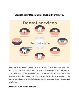Services Your Dental Clinic Should Promise You