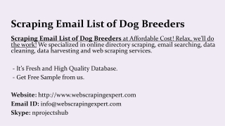 Scraping Email List of Dog Breeders
