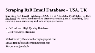 Scraping B2B Email Database – USA, UK