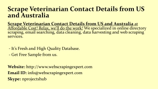 Scrape Veterinarian Contact Details from US and Australia