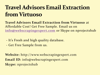 Travel Advisors Email Extraction from Virtuoso