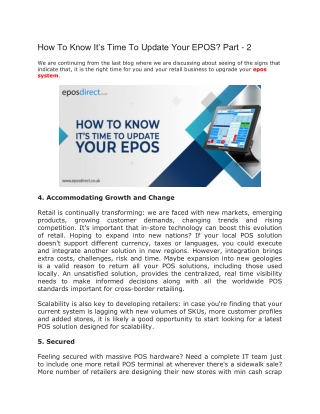 How To Know It’s Time To Update Your EPOS? Part - 2