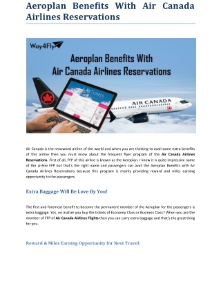 Aeroplan Benefits With Air Canada Airlines Reservations