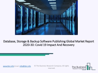 Global Database, Storage & Backup Software Publishing Market Overview And Top Key Players by 2023