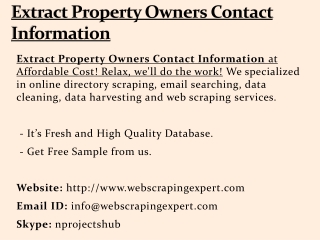 Extract Property Owners Contact Information