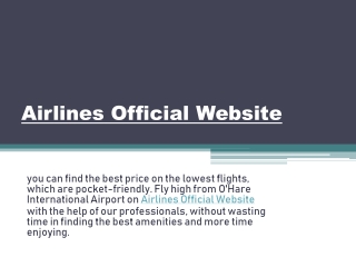 Airlines Official Website