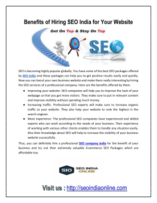 Boost your Website Ranking With SEO India Online