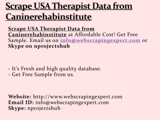 Scrape USA Therapist Data from Caninerehabinstitute