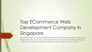 ECommerce Web Development Company in Singapore