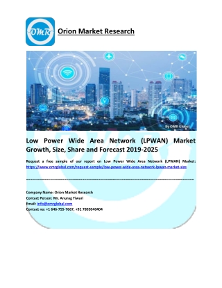 Low Power Wide Area Network (LPWAN) Market Growth, Size, Share and Forecast 2019-2025