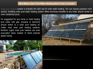 Purchase Solar Pool Heating Systems - Northern Lights Solar Solutions