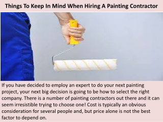 Santa Barbara Painting Contractors | Things To Keep In Mind When Hiring A Painting Contractor