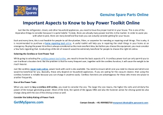 Important aspects to know to buy Power Toolkit Online