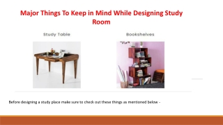 Major Things to Keep in Mind While Designing Study Room