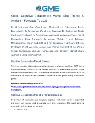 Global Cognitive Collaboration Market Size, Trends & Analysis - Forecasts to 2026