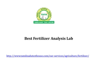 Best Fertilizer Analysis Lab