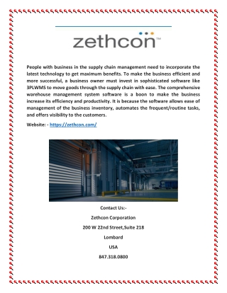 3PL Warehouse Management Software | Zethcon.com